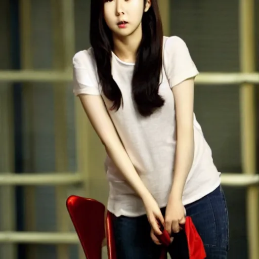 Image similar to movie still of the actress shin se kyung in crash landing on you