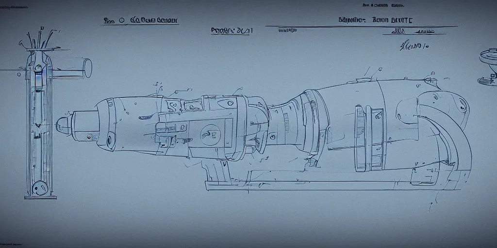 Image similar to an insanely detailed blueprint of the portal gun from portal game, octane render, 8 k, paper and pen, patent, clearly legible, engineered like a genius,