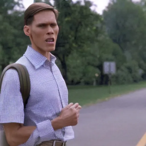 Image similar to Live Action Still of Jerma in Forrest Gump, real life, hyperrealistic, ultra realistic, realistic, highly detailed, epic, HD quality, 8k resolution, body and headshot, film still