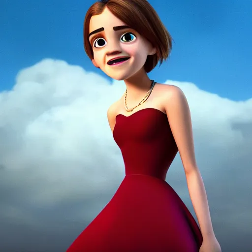 Image similar to emma watson. pixar style movie