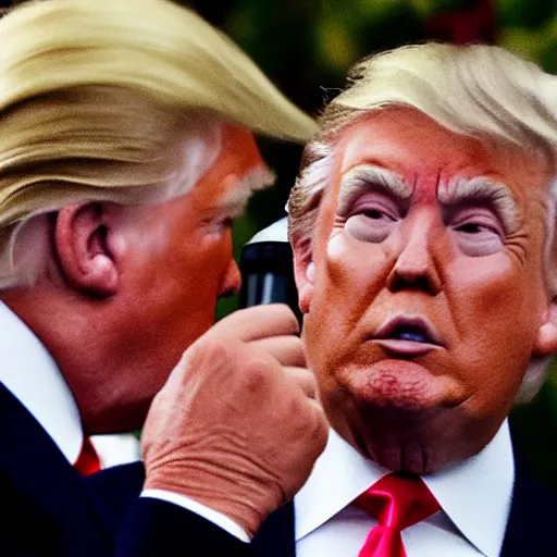 Image similar to donald trump crying in secret long lens hq photo