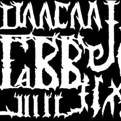 Image similar to black metal font, unreadable