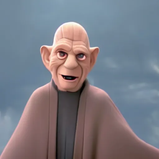 Prompt: screenshot of emperor palpatine in a pixar movie, 4 k, high quality