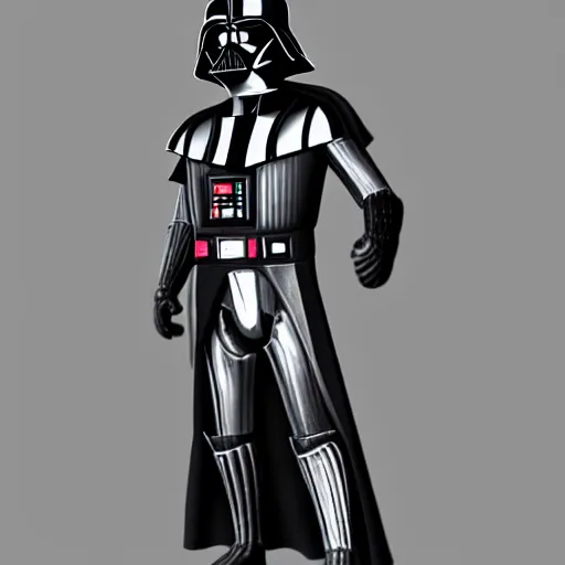 Image similar to darth vader full body shot, photorealistic