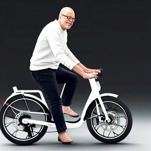 Prompt: jonathan ive dieter rams electric bike unboxing