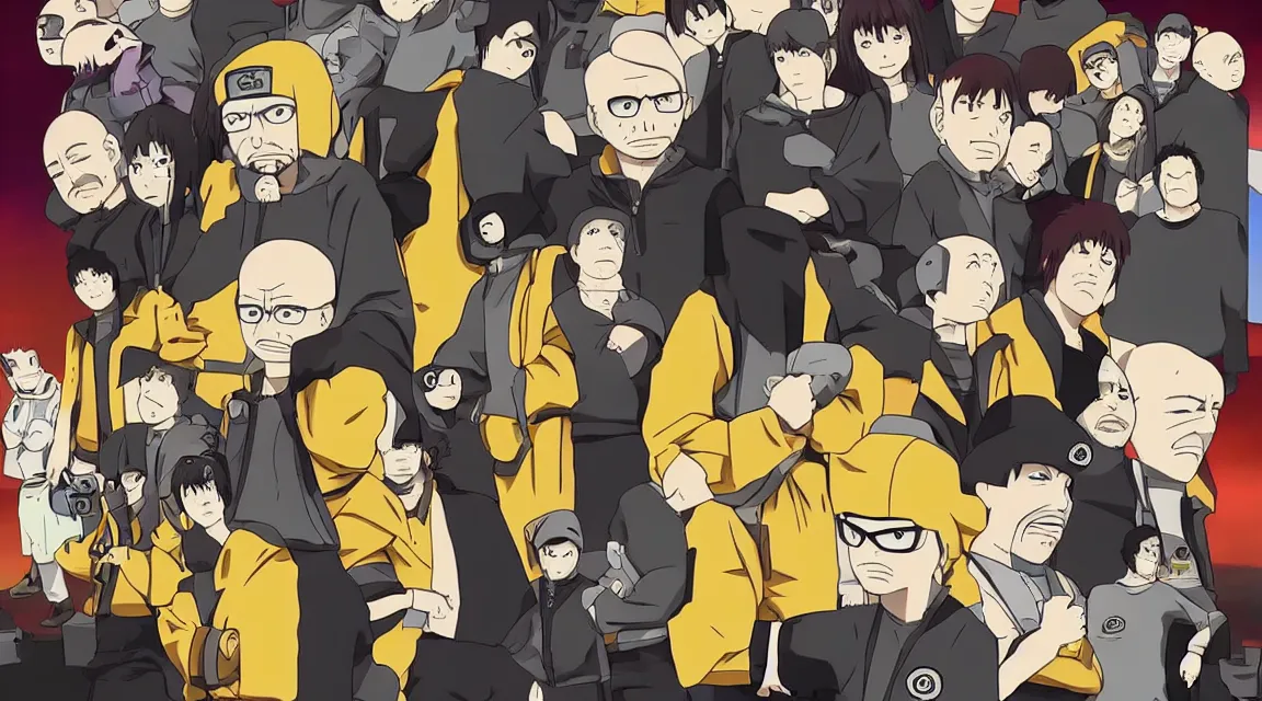 Image similar to Breaking Bad anime in the style of Naruto