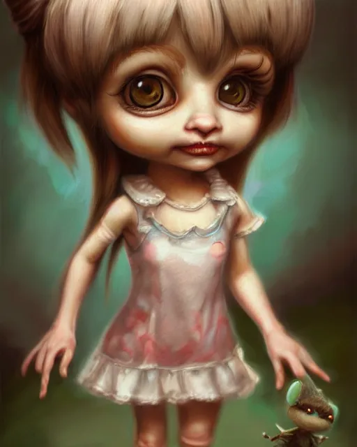 Image similar to highly detailed tiny tina, hyper realistic, artstation, illustration, nicoletta ceccoli, mark ryden, lostfish, dan decarlo, bob clampett, max fleischer, digital paint, matte paint, vivid colors, detailed and intricate environment