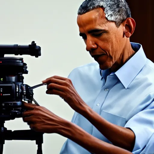 Prompt: dslr photo of obama making codeine