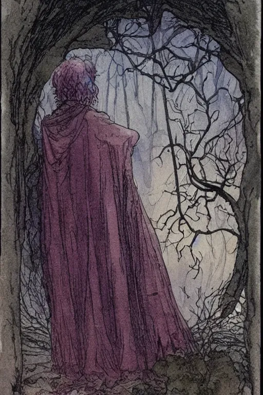 Image similar to a simple and atmospheric watercolour portrait of a ghost in a graveyard on halloween night, very muted colors, by rebecca guay, michael kaluta, charles vess and jean moebius giraud