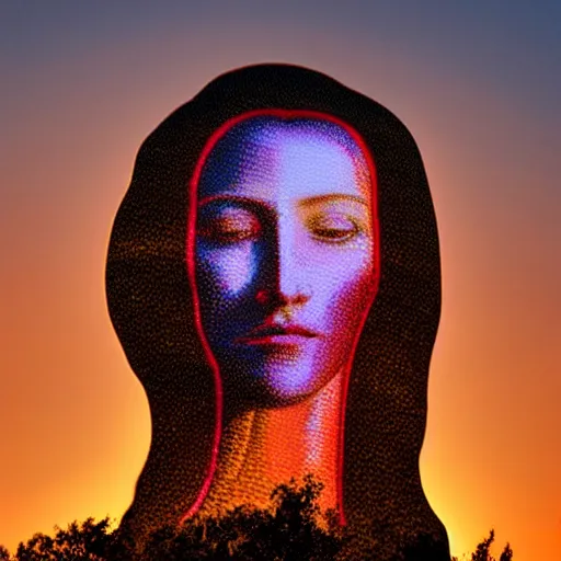 Image similar to sunset clouds in shape of a giant virgin mary face