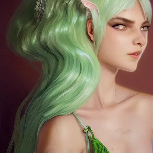 Prompt: ultra realistic illustration, dream girl with white hair, with light green eyes, with cat ears, in a sundress, intricate, elegant, highly detailed, digital painting, artstation, concept art, smooth, sharp focus, illustration, art by artgerm and greg rutkowski and alphonse mucha