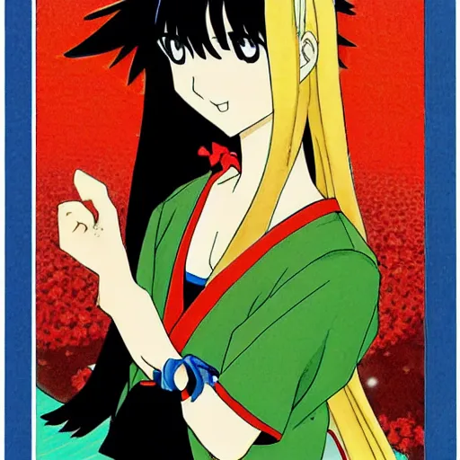 Image similar to a manga cover of a girl by rumiko takahashi