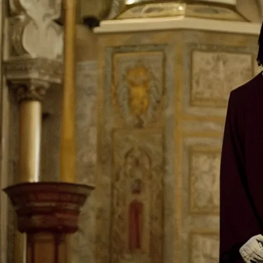 Image similar to keanu reeves in as Pope of Rome, 35 mm, by Terry O'neil