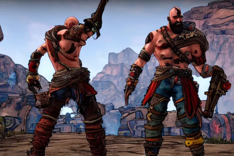 Image similar to screenshot from kratos in Borderlands 3