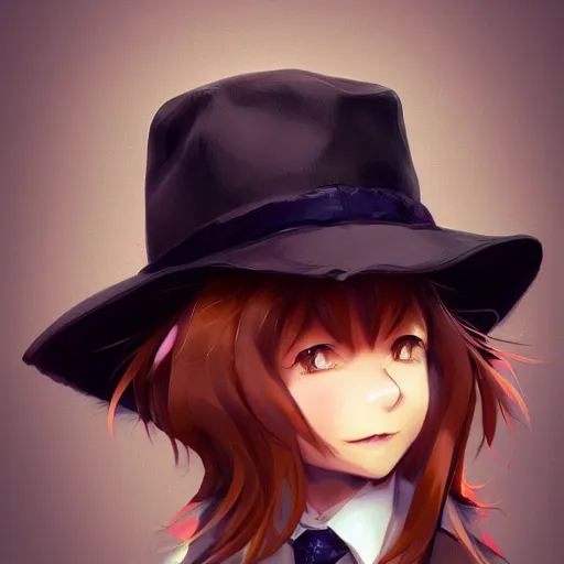 Prompt: anime portrait of the cutest yorkshire terrier detective wearing a fedora hat by Stanley Artgerm Lau, WLOP, Rossdraws, James Jean, Andrei Riabovitchev, Marc Simonetti, and Sakimichan, trending on artstation