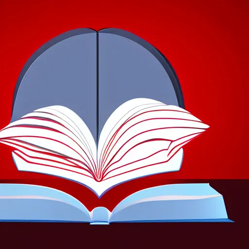 Prompt: 2 dimensional, vector, low poly, white fire hovering over an open book icon, red background, cgsociety, artstation