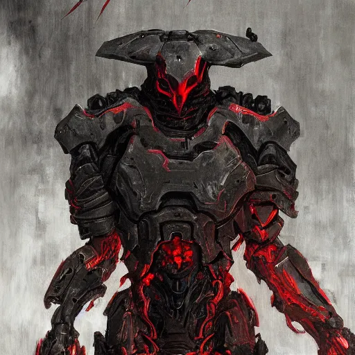 Image similar to doom slayer, painted by tsutomu nihei, painted by stanley lau