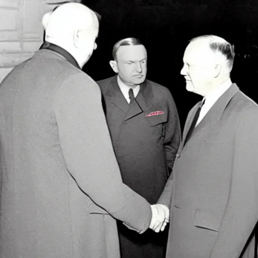 Image similar to Adolph Hitler meeting John Paul II, famous photo