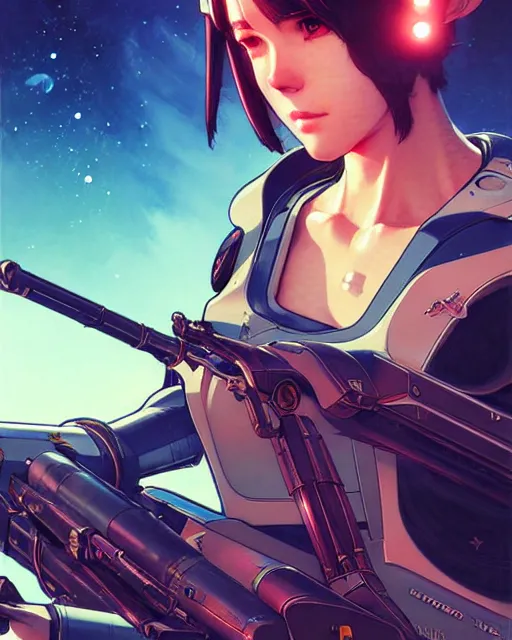 Image similar to spacehip, warframe ship, fine detail!! anime!! realistic shaded lighting!! poster by ilya kuvshinov katsuhiro otomo, magali villeneuve, artgerm, jeremy lipkin and michael garmash and rob rey