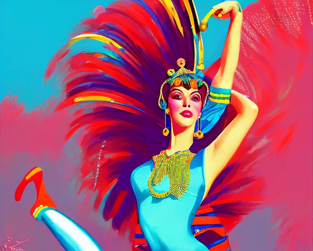 Image similar to young cher as a cancan dancer in art deco style, hyper realistic, artstation, illustration, digital paint, matte paint, vivid colors, bright, cheerful, detailed and intricate environment