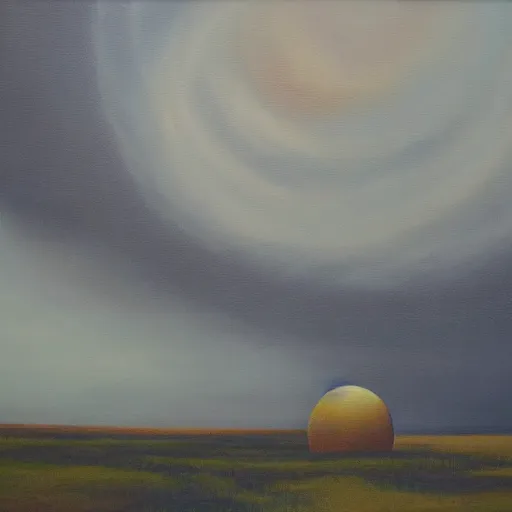 Image similar to world after nuclear war, oil painting