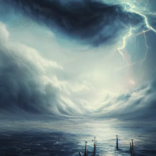 Prompt: i am the storm that is aproaching!, acrilic paint, digital, artstation, detailed intricate ink illustration, heavenly atmosphere, digital art, overdetailed art, concept art, complementing colors, trending on artstation, cgstudio, the most beautiful image ever created, dramatic, subtle, details, award winning artwork, beautiful scenery