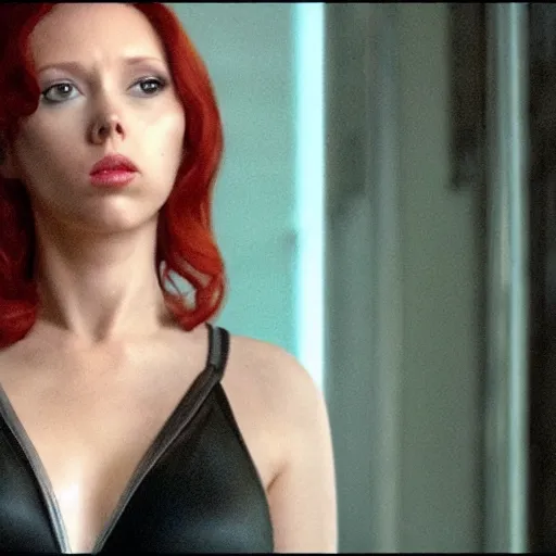 Prompt: Black Widow pregnant, movie screenshot