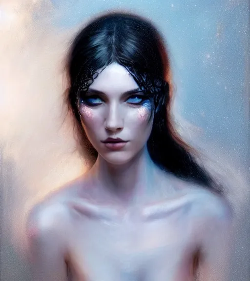 Image similar to lightpainting, diffuse lightpainting, fantasy, intricate wiccan facial lightpainting, elegant light, highly detailed, lifelike, photorealistic, artstation, concept art, smooth, sharp focus, art by john collier, krenz cushart, artem demura, michael bosanko