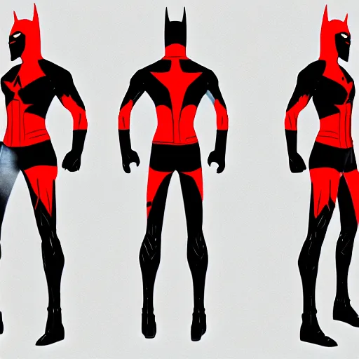 Image similar to realistic batman beyond character fullbody