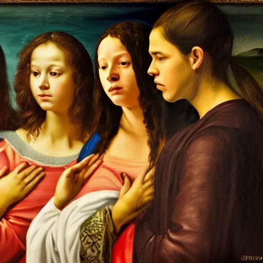 Prompt: olivia rodrigo, renaissance painting