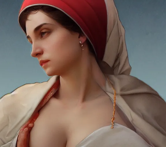 Prompt: photography of a pope nips the breast of a sensual woman, deep focus, elegant, highly detailed, digital painting, artstation, concept art, matte, sharp focus, illustration, art by artgerm and greg rutkowski and alphonse mucha