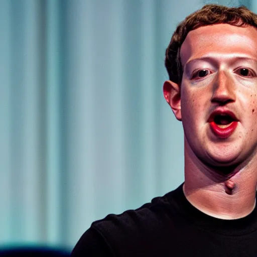 Prompt: photo of mark zuckerberg mouth full of gummy worms