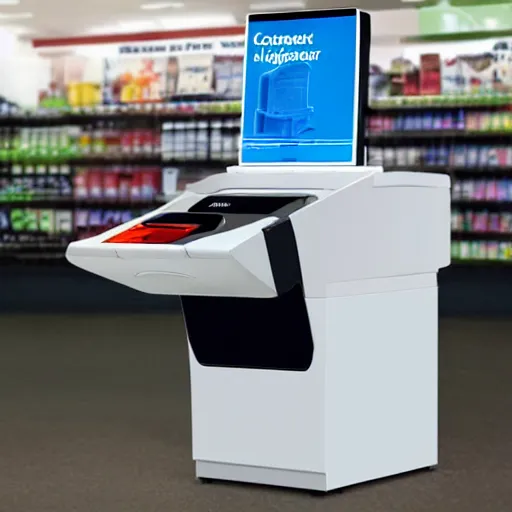 Image similar to ilford hp 5 digressive convenience store robo - cashier