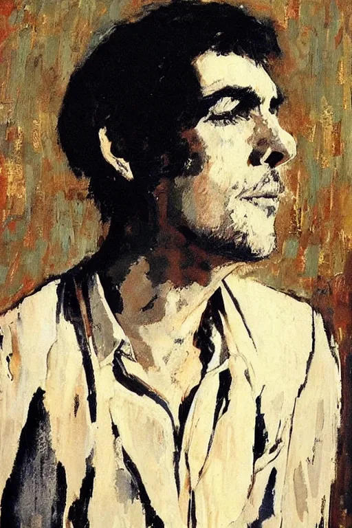 Prompt: “portrait of Australian singer-songwriter Paul Kelly, by Robert McGinnis”