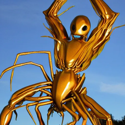 Image similar to giantinspired chrotranslucent sculpted sculptures artofspiders ethereal hivespiders sculpture recreated glossy molten venom