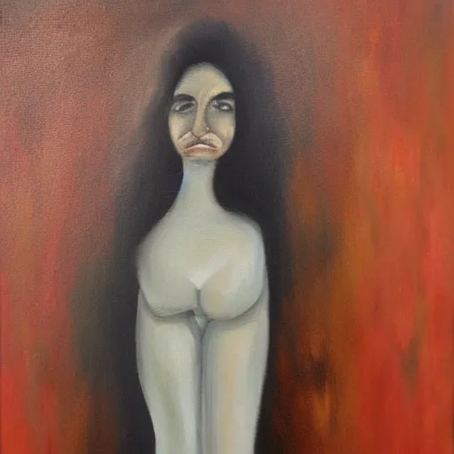 Image similar to woman standing strong oil painting by valentine barker artist