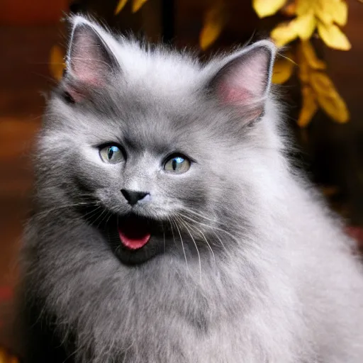 Image similar to A happy nebelung