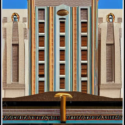 Image similar to egyptian revival art-deco building