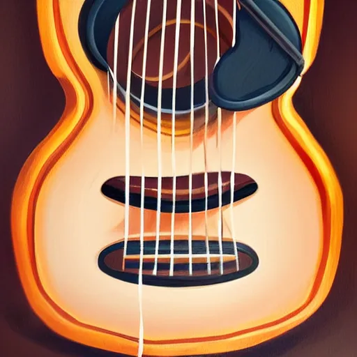 Image similar to highly detailed painting of an ukulele, digital painting, artstation, realistic