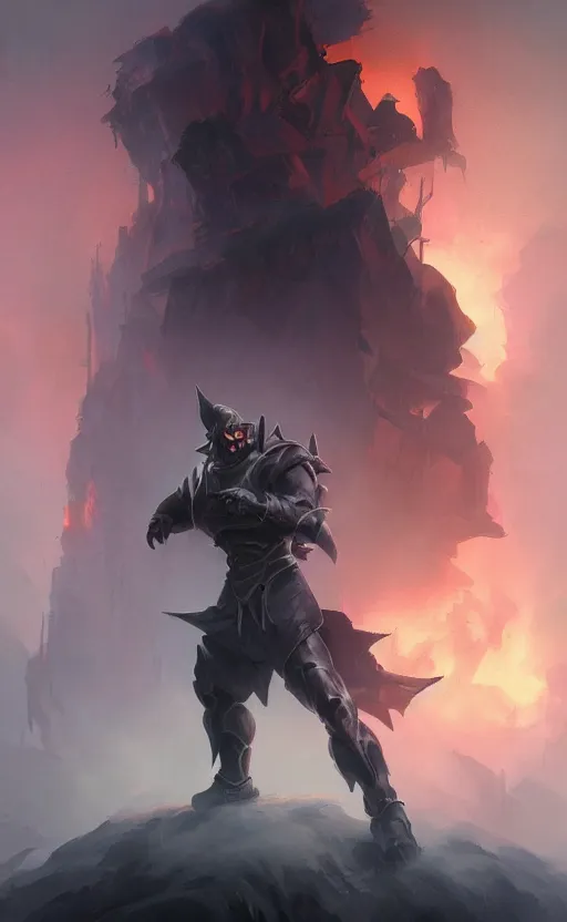 Prompt: Full body centered uncut character pose of mysterious-eerie-ominous He-Man, dark grey shadowy smokey background, atmospheric, cinematic, Epic, ultra-detailed, sharp focus, colored illustration, artwork by Jordan Grimmer and Greg Rutkowski