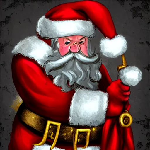 Prompt: Santa stuck in Underdark from Forgotten Realms