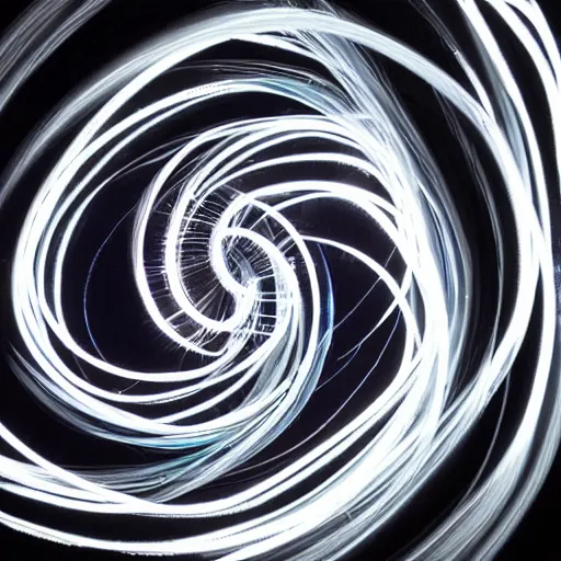 Image similar to endless spiral of time, photorealism, light art, lightpainting