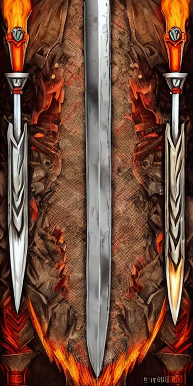 Prompt: warrior sword blade, war theme sword blade, fantasy sword of warrior, armored sword blade, fiery coloring, epic fantasy style art, fantasy epic digital art, epic fantasy weapon art