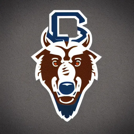 Prompt: concept logo design for a grizzly bear NFL team