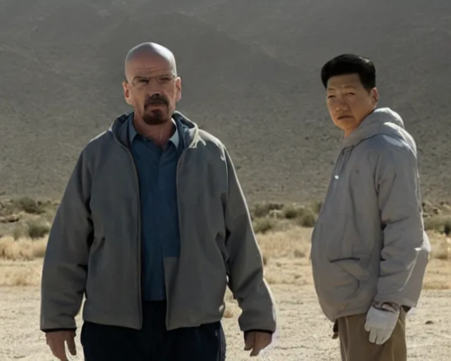 Image similar to 4 k still from breaking bad, starring xi jinping