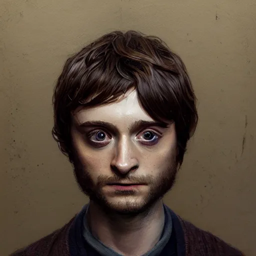 Image similar to portrait of elijah wood dressed and acting as daniel radcliffe, photo realistic, highly detailed, perfect face, fine details, by ha gyung, zac retz, peter mohrbacher, hans thoma, greg rutkowski, alexandros pyromallis