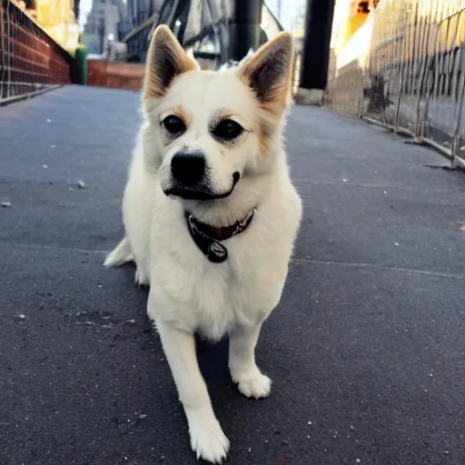 Prompt: clementine the dog in brooklyn.