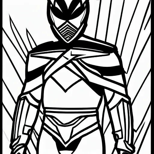 Prompt: line art concept of a new power ranger