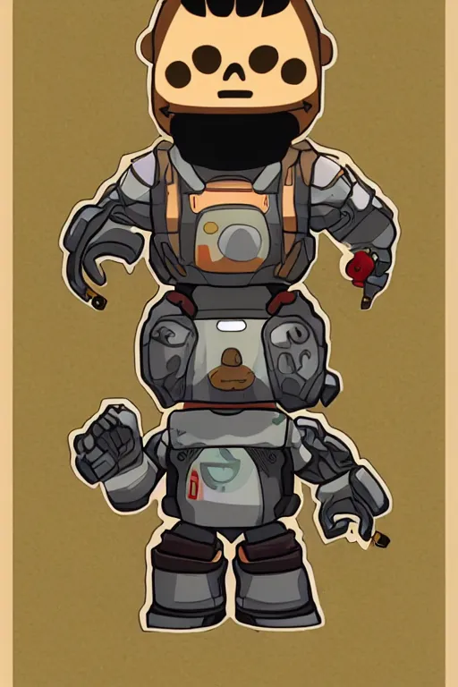 Image similar to an in game portrait of doom guy from animal crossing, animal crossing art style.