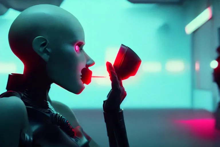 Prompt: vfx film, love death and robots, flat color profile low - key lighting award winning photography arri alexa cinematography, hyper real photorealistic cinematic, atmospheric cool colorgrade